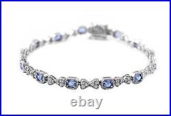 11. Ct Cushion cut Blue Star Sapphire Women tennis Bracelet in Sterling silver