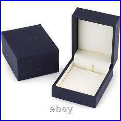 14k White Gold Swiss Blue Topaz 4.50 carat Cushion Drop Pendant