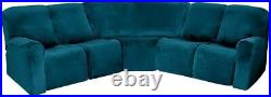 5 Seater Velvet Stretch Recliner Corner Sofa Cover L Shape Sectional Slipcover