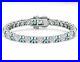 7Ct Cushion Aquamarine Diamond Women's Tennis Bracelet In 14K White Gold Finish
