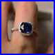 8x8 mm Cushion Cut Natural Sapphire Diamond Ring 14K Solid White Gold Size All
