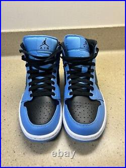 Air Jordan 1 Mid University Blue Black UNC Men's DQ8426-401 (No Box)