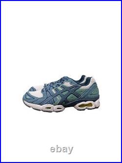 Asics Gel-Nimbus 9 (Mens Size 10) Casual Running Shoe White Blue Gray Sneaker