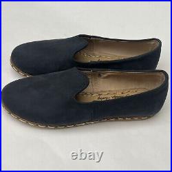 BN SABAH $210 Baleen Blue Suede handmade shoes slip ons size 40 / US 8.5 NO BOX