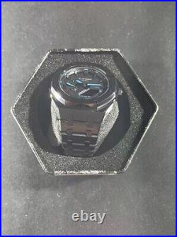Casio G-SHOCK GA-2100-1A2ER Casioak Blue Black Metal Mod Custom AP Royal Oak