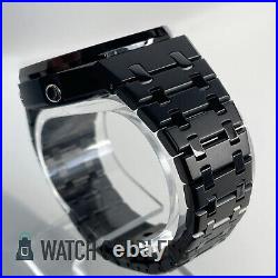 Casio G-Shock Blue Waffle & Silver Polished Stainless Steel Band Casioak GA2100