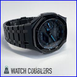 Casio G-Shock Digital Blue Dial with Polished Stainless Steel Band Casioak GA2100