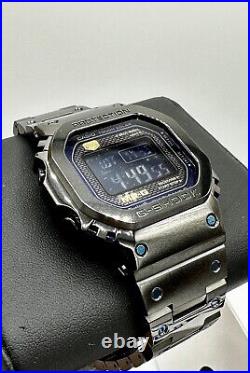 Casio G-Shock MR-G MRG-B5000BA-1DR Black DLC Titanium Blue ION Plated Bracelet