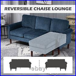 Convertible Sectional Sofa with Reversible Chaise Lounge