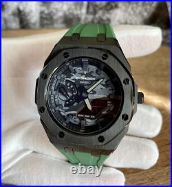 Custom Casioak G-Shock Watch GA2100 Mod Ship from USA Royal Oak Green Camo GEN 5