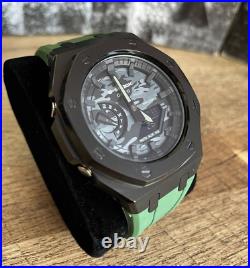 Custom Casioak G-Shock Watch GA2100 Mod Ship from USA Royal Oak Green Camo GEN 5