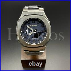 Custom Made Watch Mod GA2110ET-2A Casio G-Shock Nautilus Silver Case Bracelet US