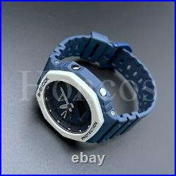 Custom Made Watch Mod GA2110ET-2A Casio G-Shock Nautilus Silver Case Bracelet US