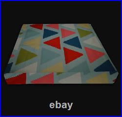 LL402t Red Khaki Pink Teal Blue Grey Triangle Cotton 3D Box Seat Cushion Cover