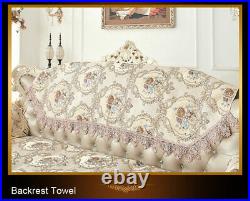 Luxury Jacquard Lace Sofa Cover European 2/3Seater Slipcover Couch Anti-Slip Mat