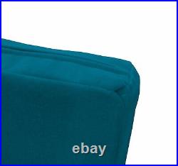 Mb69t Teal Blue Flat Velvet Style 3D Box Thick Sofa Seat Cushion Cover Custom