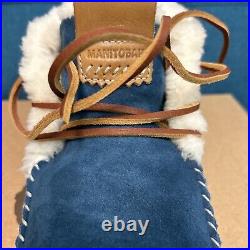 Men's Manitobah Suede COYOTE MOCCASIN Blue Size US 12 New In Box