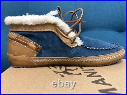 Men's Manitobah Suede COYOTE MOCCASIN Blue Size US 12 New In Box