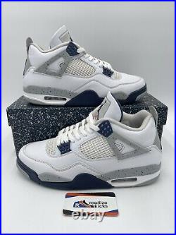 Mens Size 10.5 Nike Air Jordan 4 Retro Midnight Navy Blue (DH6927-140) OG Box