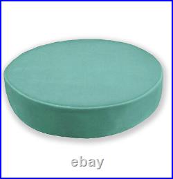 Mf58r Light Turquoise Microfiber Velvet 3D Round Seat Cushion Cover Custom Size