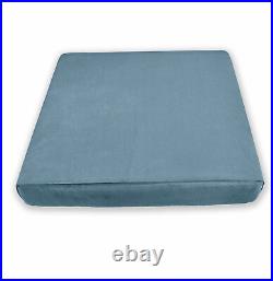 Mf60t Light Ash Blue Microfiber Velvet 3D Box Seat Cushion Cover Custom size