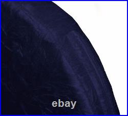 Mn115r Navy Blue Shimmer Crushed Velvet 3D Round Seat Cushion Cover Custom Size