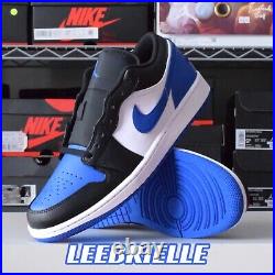 NEW Nike Air Jordan 1 Low White ROYAL TOE Blue Black 553558-140 Men's Size
