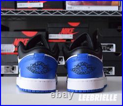NEW Nike Air Jordan 1 Low White ROYAL TOE Blue Black 553558-140 Men's Size