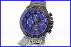 NWT Citizen CA0525-50L Eco-Drive Black Titanium Blue Dial Chronograph Watch