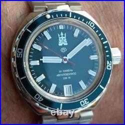 New men's watch Vostok Neptune 960897 Russian Watch Blue Dial 20ATM Self-winding