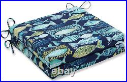 Outdoor/Indoor Hooked Lagoon Square Corner Seat Cushions, 20 X 20, Blue, 2 Cou