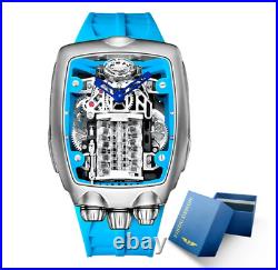 PINDU DESIGN! Mens Watches Top Brand Luxury Automatic Watch Engine 16 Cylinder