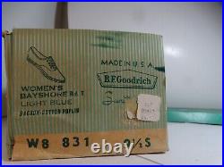 Vtg 60's B. F. Goodrich Bayshore Sneaker Light Blue Cushioned In Box Sz 9.5 S USA